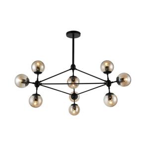 Pendente Maze Ø110x86cm - Preto E Vidro Champagne