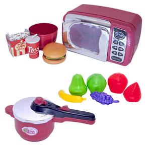 Cozinha Infantil Menino Eletro Panela Comida Brinquedo 10pç