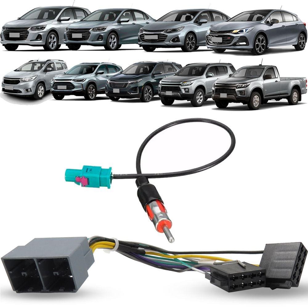 Kit Chicote de Ligação + Chicote Adaptador de Antena Gm Onix Onix Plus Cruze Spin Tracker Equinox Trailblazer S10 2021 Em Diante