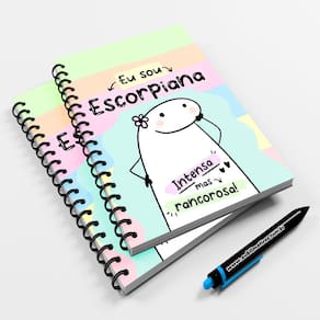 Caderno Universitário 96fls Meme Flork Signo Escopiana