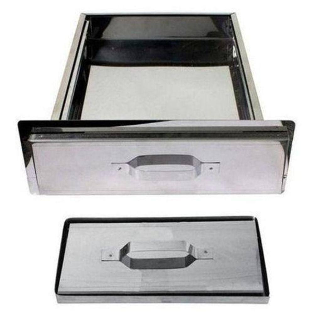 Gaveta Cinzeiro Para Churrasqueira Inox +Tampa Refratária