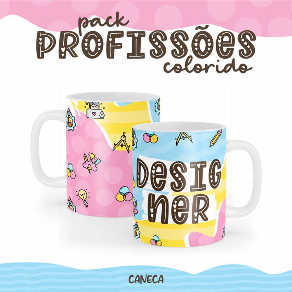 Caneca Cerâmica Color Profissão Designer
