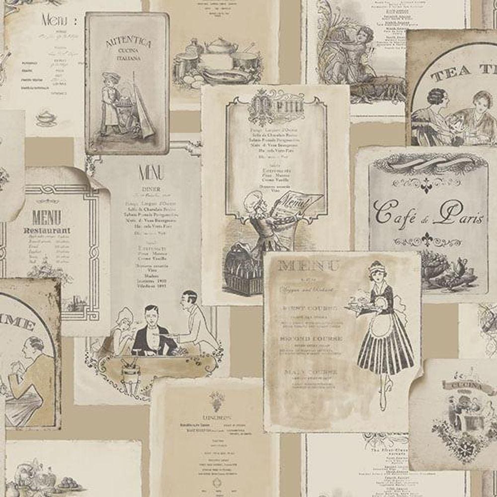 Papel de Parede Kitchen Recipes G12285 - Rolo: 10m x 0,53m