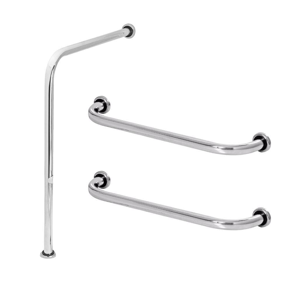Barra De Apoio Para Vaso Sanitário e 2 Alça Reta Idoso 60cm