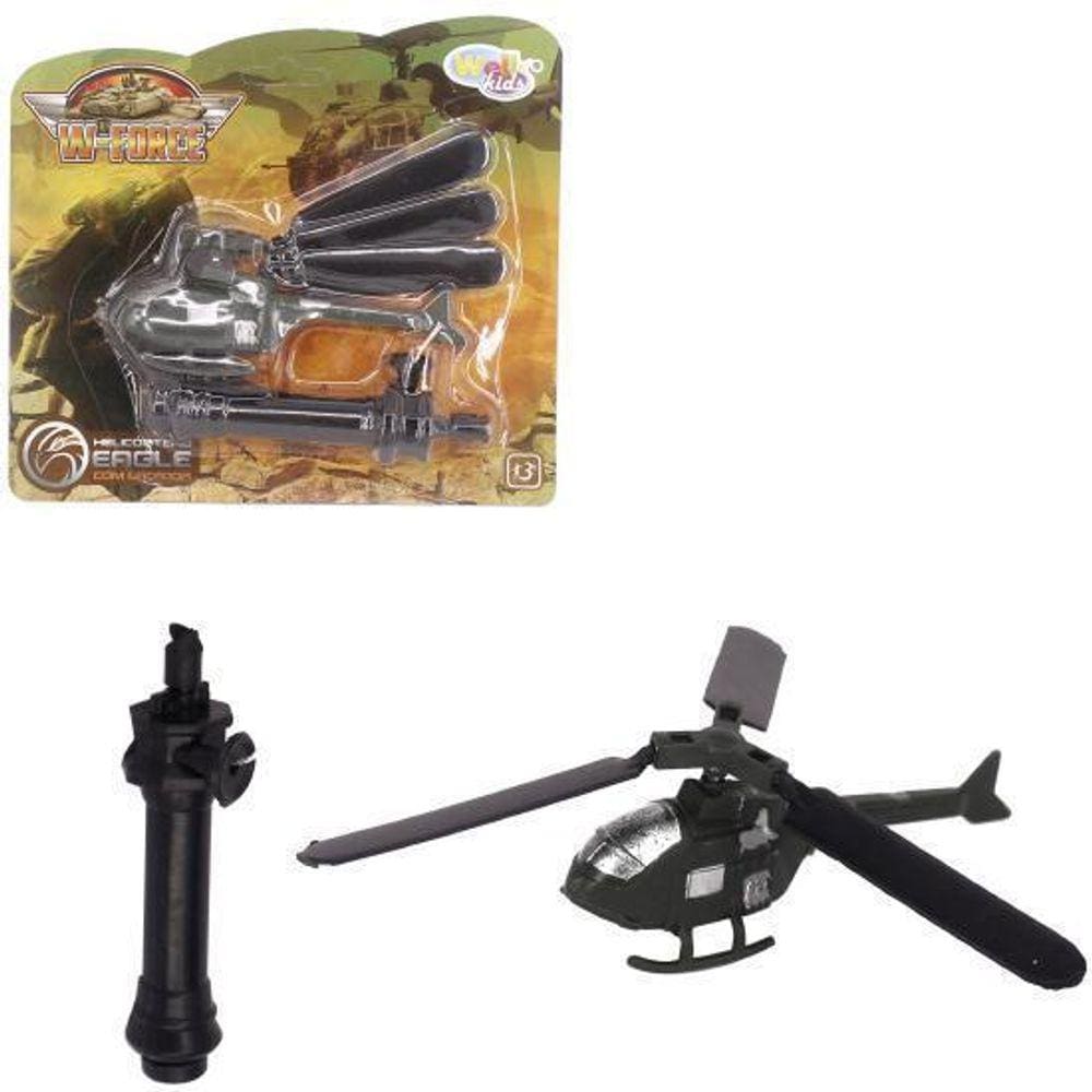 Helicoptero Com Lancador A Corda W-Force Na Cartela Wellkids