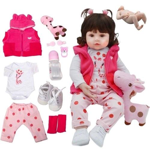 Menor preço em Boneca Bebê Reborn Girafinha Menina Silicone 48cm Olhos Cast