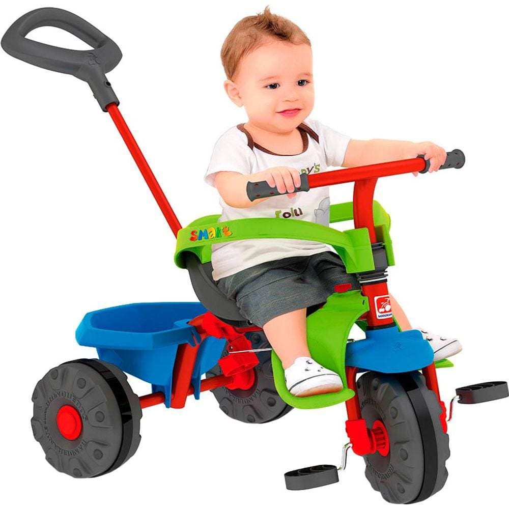 Triciclo Infantil Com Empurrador Bandeirante Triciclo Smart