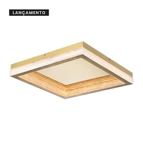 Plafon Queeensland 50X50cm Dourado Cristal 80W