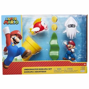 Conjunto e Mini Figuras - Super Mario - Underwater - Subaquático - Candide