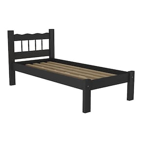 Cama Solteiro Para Colchão 78/88 X 188Cm Madri Cr4141 Preta