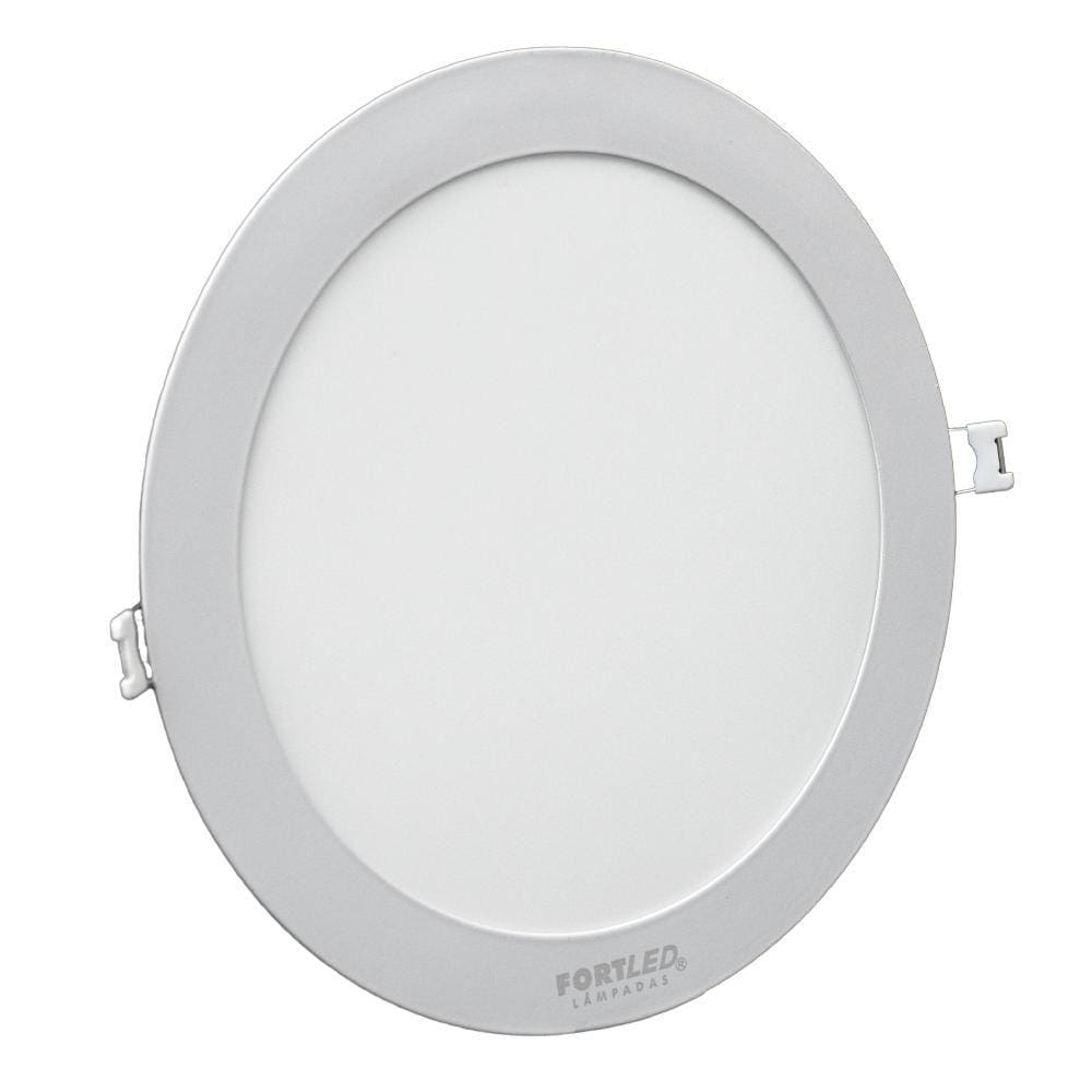 Painel Led 12W Redondo Branco Frio Embutir Fortled