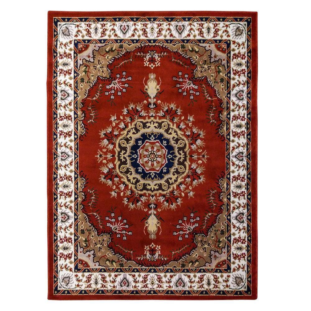 Tapete Classico Oriental Vermelho 150X200 Cm Medalhao Persa