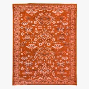 Tapete Sala Classico Oriental 200X250 Cm Tipo Belga Laranja
