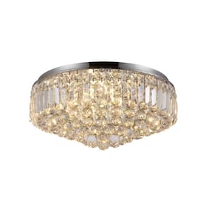Lustre Brienne Ø53,5X25cm – Cromado E Cristais Transparentes