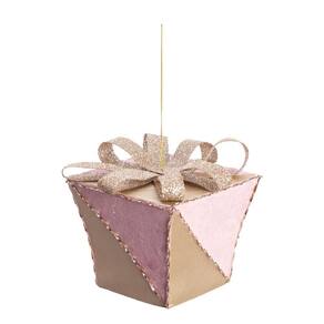 Caixa Presente Decorativa Champagne Rosa 12x12x12 1107575
