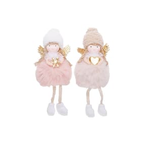 Enfeite Natal Pendurar Anjo C/gorro 19x7x7cm C/2 1017011