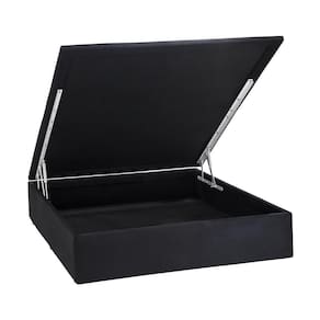 Base Baú Physical Camurça Preto Casal (138X188X39) - Ortobom
