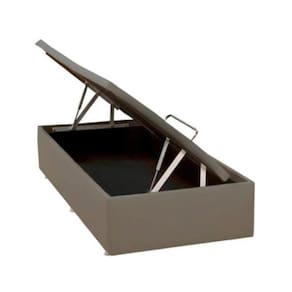 Base Baú Camurça Bege Solteiro (88X188X39) - Ortobom