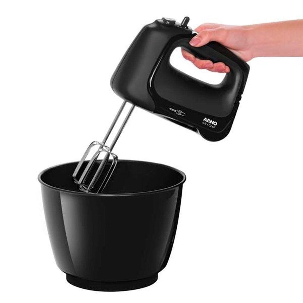Batedeira Arno Mini Chef Portátil Hm01 Preto 110v