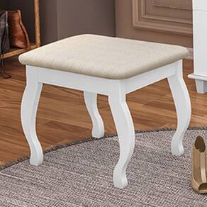 Banqueta com Almofada Seul Branco - Luapa