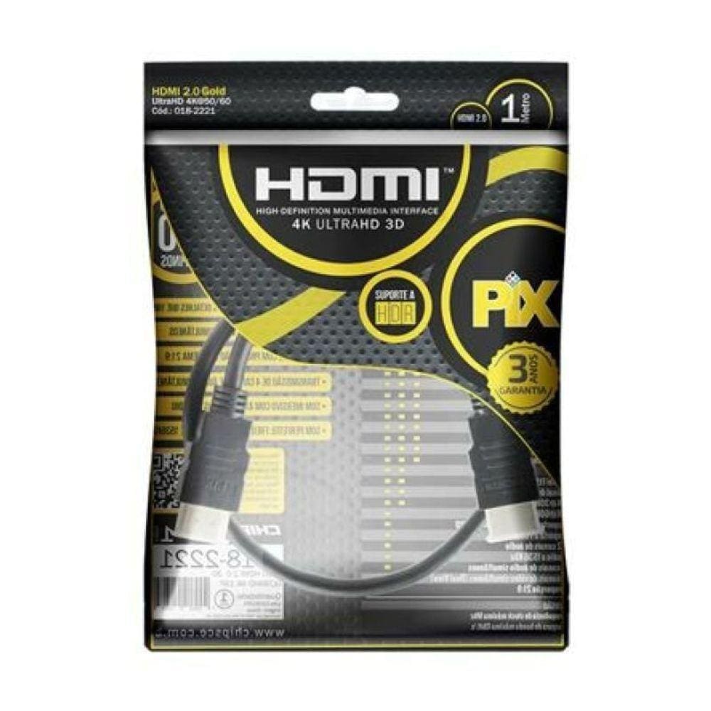 Cabo Hdmi Gold 1 Metro 4k Ultrahd Pix 018 2221