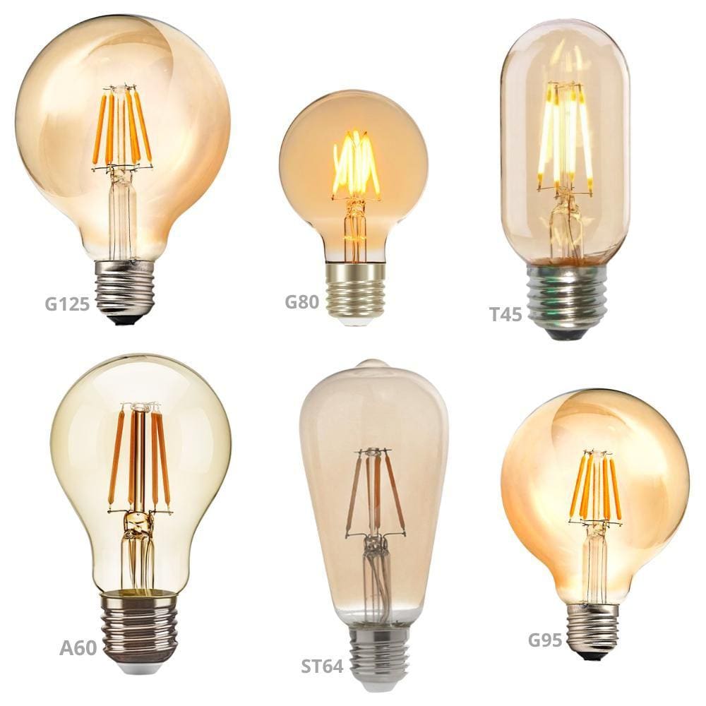 Lâmpada LED Filamento 4w Retrô Vintage Vidro Âmbar Bivol E27