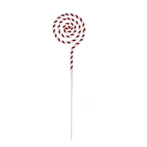 Galho Candy Cane Listrado Vrm/bco 1un 65x13x1cm 1017233