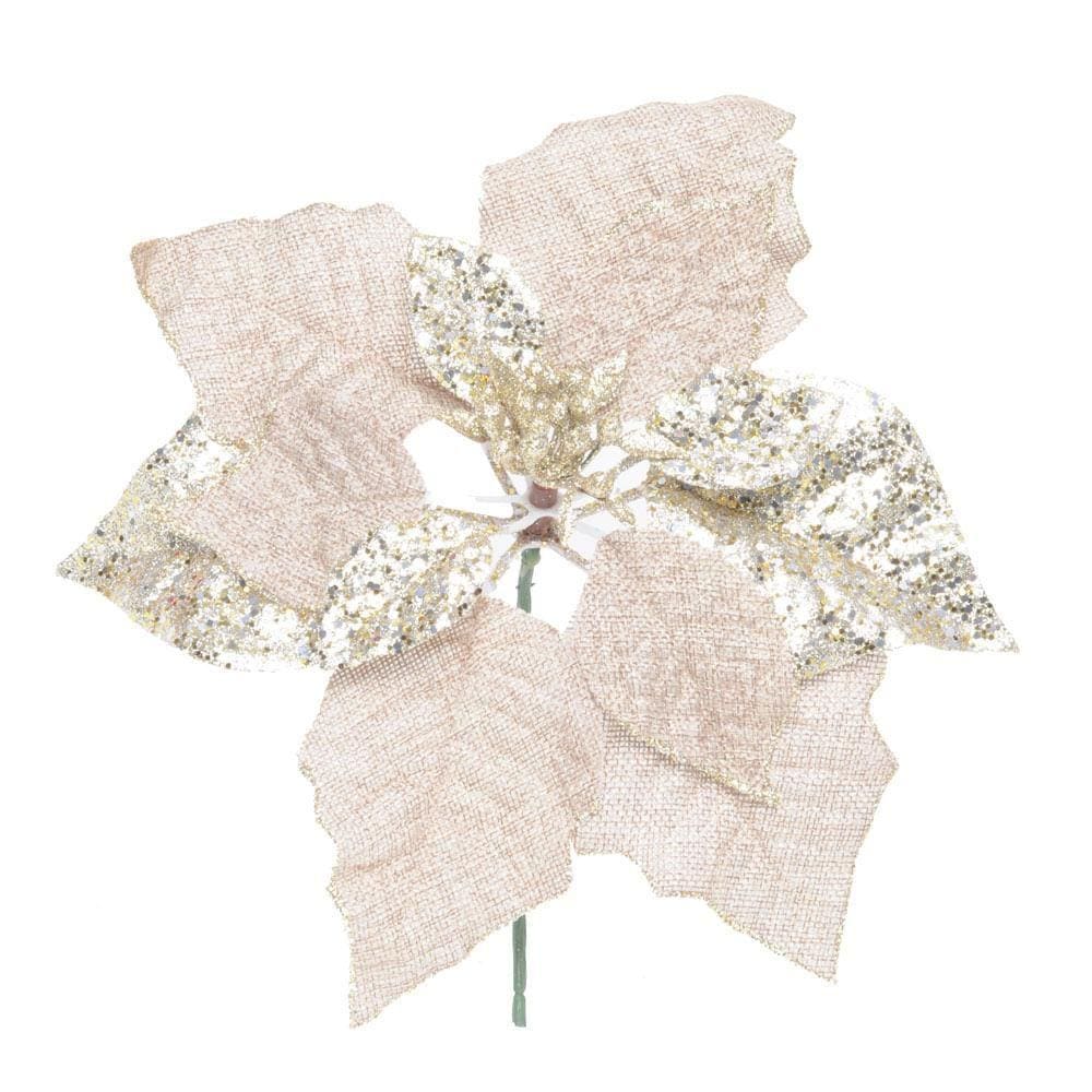 Flor Natal Poinsetia Juta Cru/nud 1un 15x30x27cm 1022492