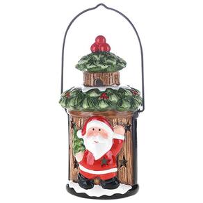 Mini Lanterna Ceramica Papai Noel 17x9cm 1106163