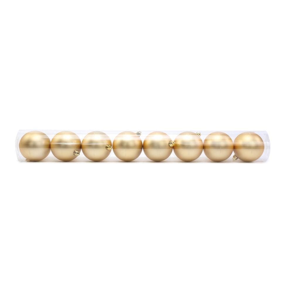 Jogo C/8 Peças Bolas Natalina Fosca Ouro De 10cm 1027345