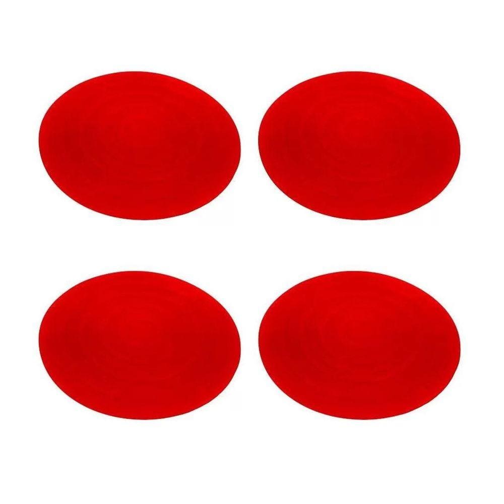 Almofada Silicone Para Fogão de Indução Kit 4 Peças Vermelho