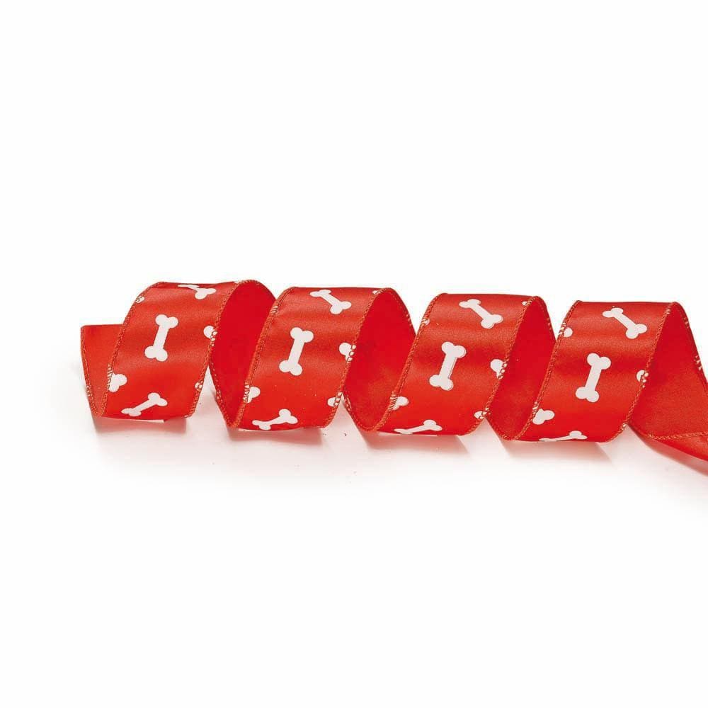 Fita Natalina C/ossinhos Bco/vrm 1un 3,80cmx9,14mts 1595545