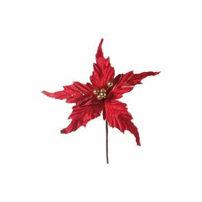 Flor De Natal Poinsetia Em Veludo 1un 30x25x25cm 1361055
