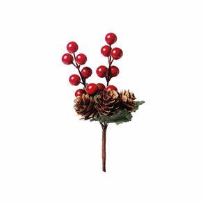 Pick Galho Natalino C/frut/folh/pinh 1un 15x10x5cm 1591568