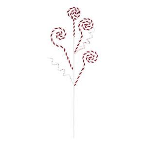 Pick Galho C/4 Candy Listrado Vrm/bco 1un 75x20x2cm 1017235