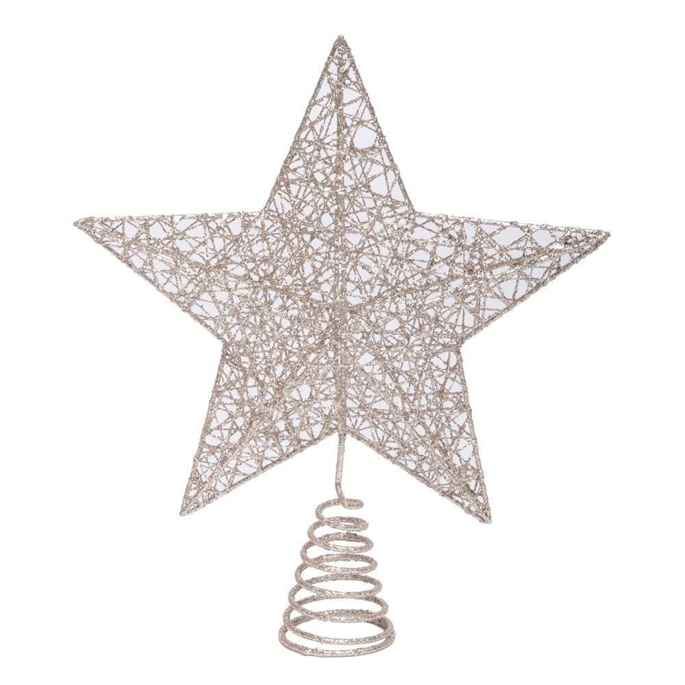 Topo Árvore Natal Estrela Champagne 30x25x6 1019343