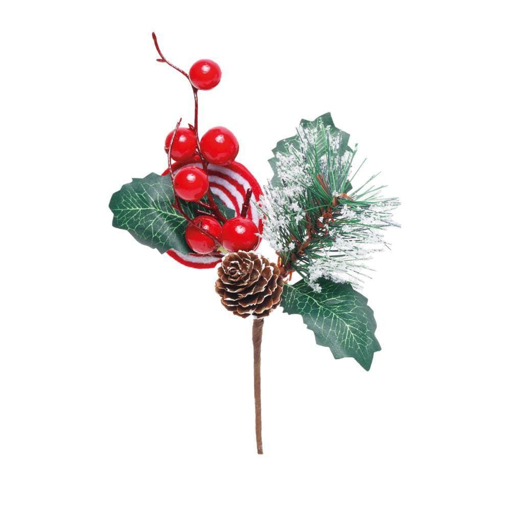 Pick Natalino C/candie/folh/frut/pinh 1un 15x10x5cm 1920015