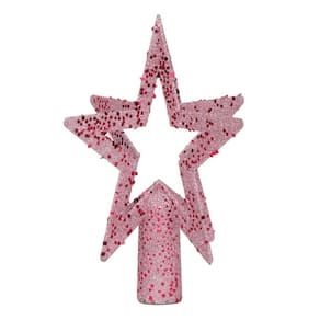 Ponteira De Árvore De Natal Estrela Rosa 20x12x12cm 1020222