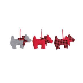Enfeite Natal Pendurar Cachorro Com 3un 12x18x3cm 1205434