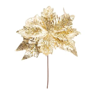 Flor De Natal Poinsettia Meta Ouro 1un 30x26x26cm 1102954