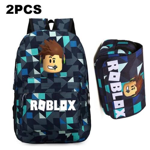 ROBLOX-Mochilas escolares de pano Oxford para homens e mulheres