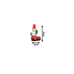 Kit Prendedores Decorados Resina Natal Papai Noel Presilha 5cm 8 Peças - Magizi