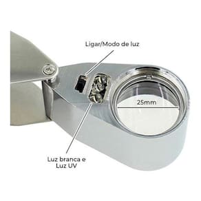 Mini Lupa Mão Led Duplo Zoom 40X 25Mm Articulada Lelong