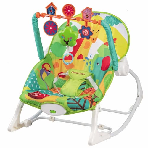 imagem-Cadeira de Balanço Com Móbile Infantil Descanso Do Bebê De 0 à 18 Kg Nina Colorida Galzerano