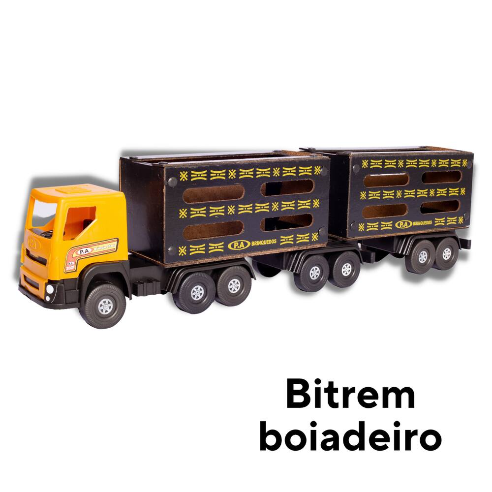 Caminhao Carreta Bitrem Boiadeiro Gigante Com 57cm E Animais - Ri Happy