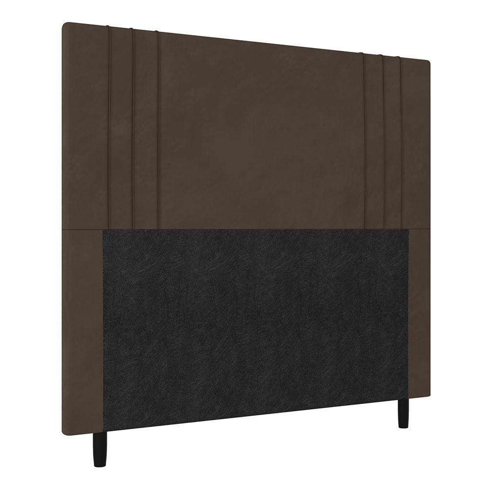 Cabeceira Casal 140cm Ferrara Veludo Marrom Com Frame Italian Flex