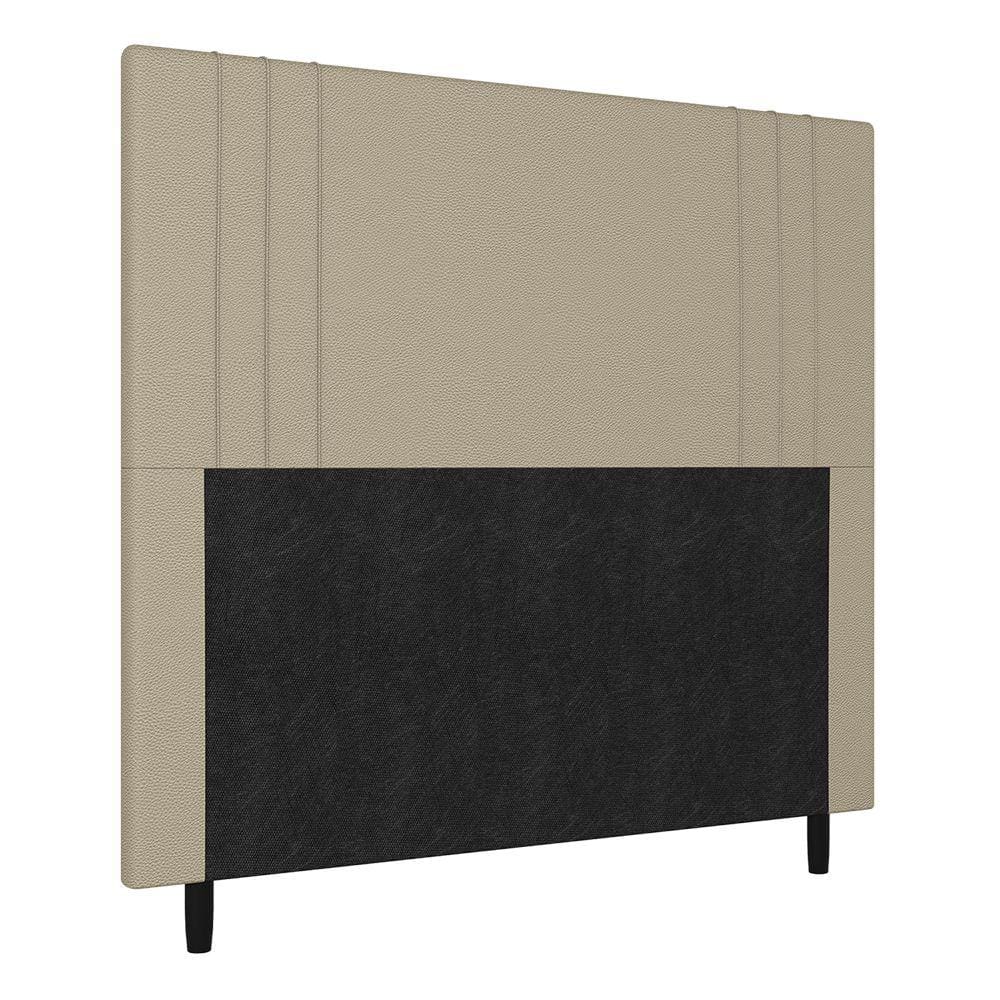 Cabeceira Casal 140cm Ferrara Corino Bege Com Frame Italian Flex