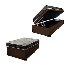 Cama Box Baú Solteiro Colchão Anny Espuma D23 Acolchões + Box Sintético 61x88x188