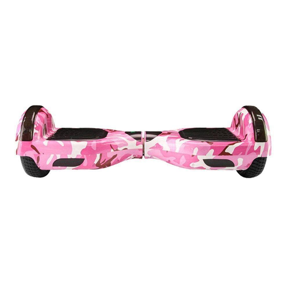 Hoverboard Infantil Skate Elétrico Led Rosa Camuflado