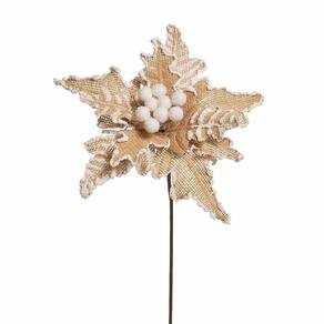 Flor Natalina Poinset Mar/bco C/frut 1un 15x25x25cm 1692975